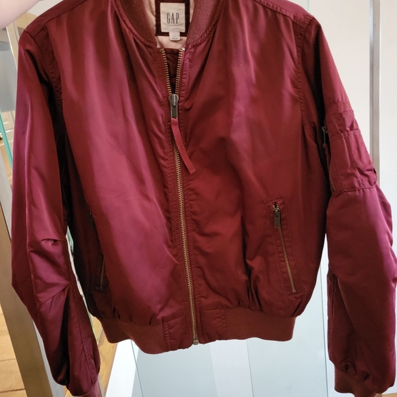 Gap burgundy bomber coat - Picture 5 of 5